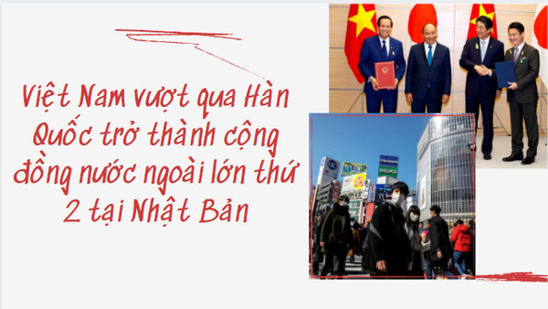 Việt Nam vượt qua Hàn Quốc trở thành cộng đồng nước ngoài lớn thứ 2 tại Nhật Bản